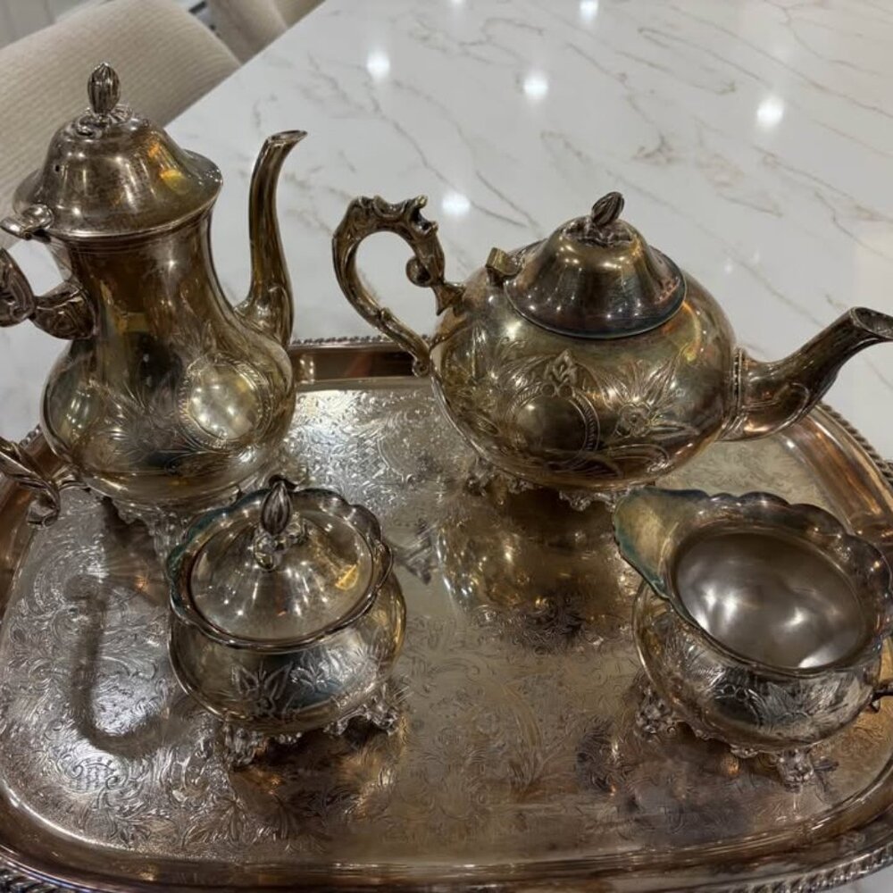 Antique Silver Tea Set - Picture 3 of 3